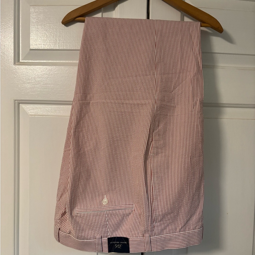 Brooks Brothers Red and White Striped seersucker Pants